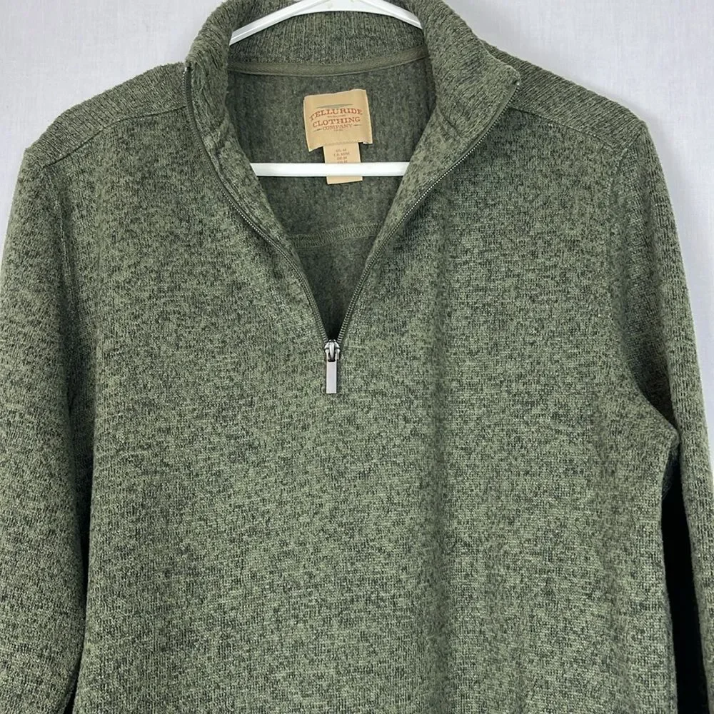 Soft Green Telluride 1/4 Zip Sweatshirt - Picture 2 of 5